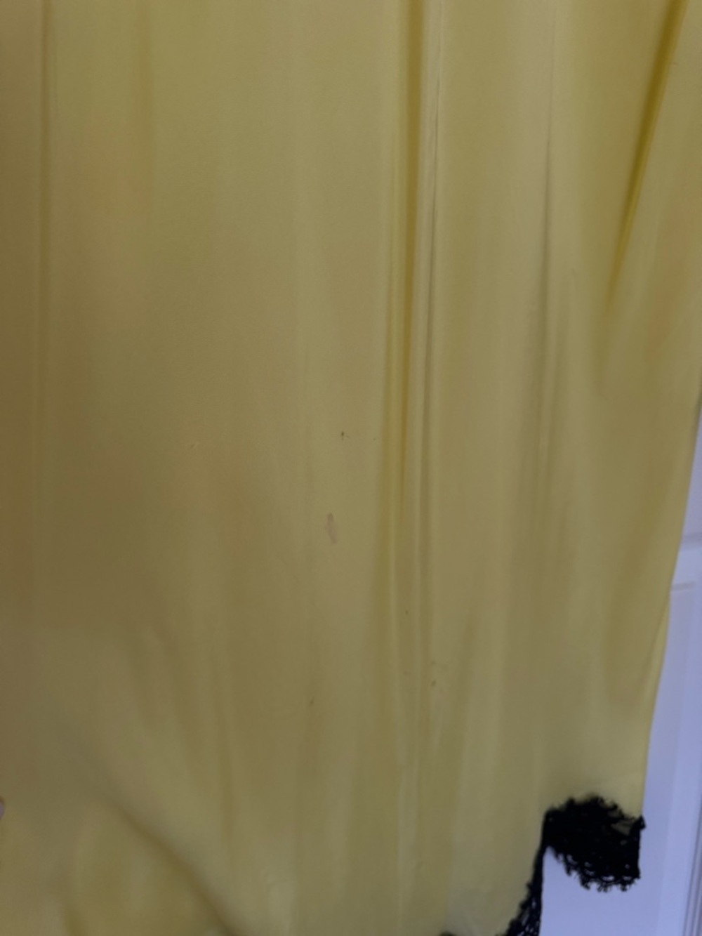 Pinko Yellow Maxi Slip Dress with Black Lace Trim - Picture 2 of 3